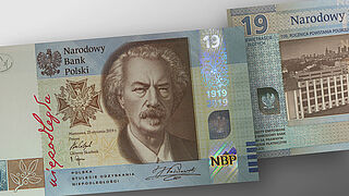 KINEGRAM® HDM Registered Stripe protects the Polish National Bank's commemorative note Image of Polish National Bank commemorative banknote with KINEGRAM® HDM