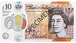 Image of New English 10 Pound Banknote with KINEGRAM COLORS®