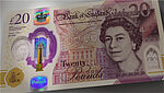 Image of English 50 Pound Banknote with KINEGRAM COLORS® security feature